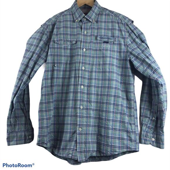Vineyard Vines Harbor Multi Plaid Check Vented Fishing Hiking Shirt Mens Medium - Picture 3 of 5